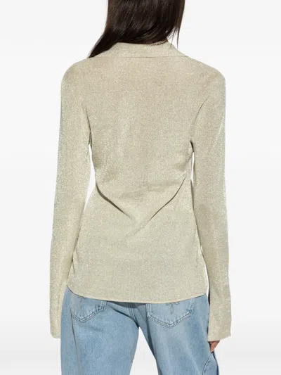 Gestuz Metallic-effect Split-cuff Top In Multi