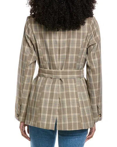 Fate Belted Plaid Blazer In Blue