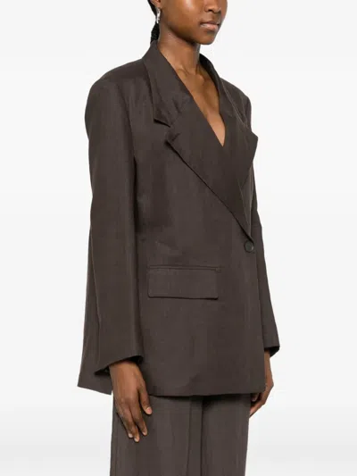 Su Asymmetric-fastening Jacket In Multi