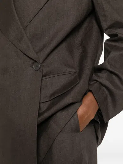 Su Asymmetric-fastening Jacket In Multi