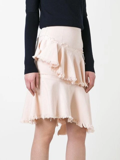 raw asymmetric flounce skirt
