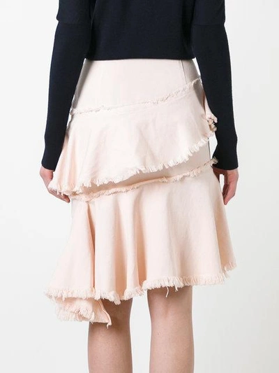 Shop Marco Bologna Raw Asymmetric Flounce Skirt