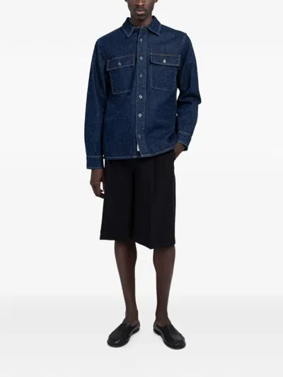Minimum Albert Flecked-texture Shirt In Blue