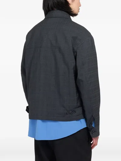Mfpen Mail Checked Jacket In Gray