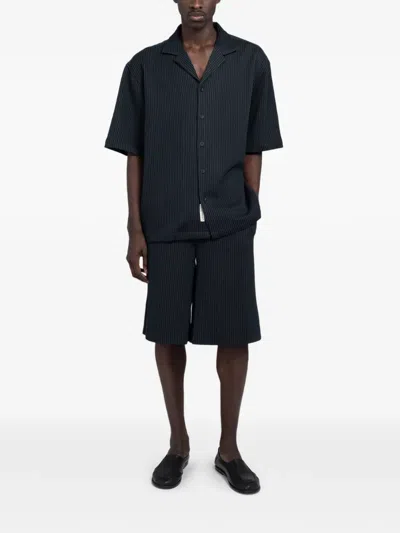 Minimum Jasper Pinstripe-pattern Shorts In Blue