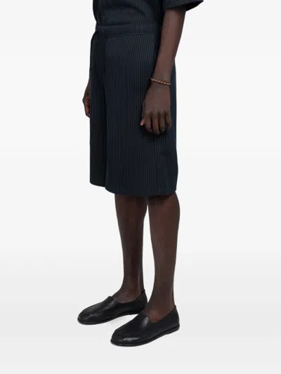 Minimum Jasper Pinstripe-pattern Shorts In Blue