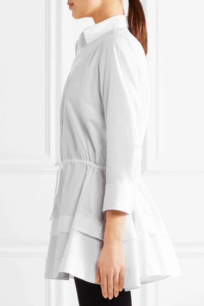 Shop Alaïa Tiered Cotton-poplin Shirt