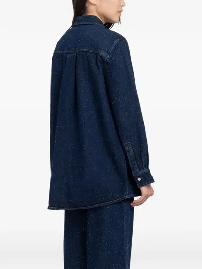 Minimum Layne Flecked Shirt In Blue