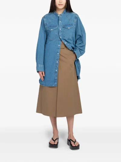 Filippa K Western Denim Shirt Dress In Blue