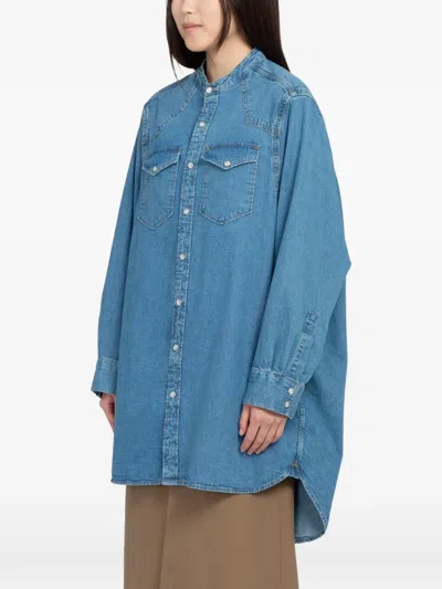Filippa K Western Denim Shirt Dress In Blue