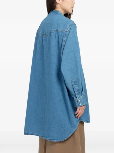 Filippa K Western Denim Shirt Dress In Blue