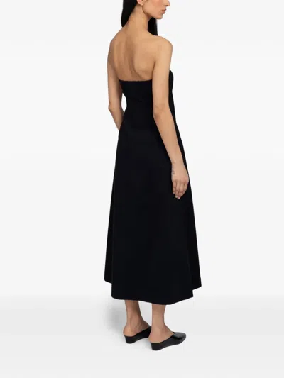 Samsoe & Samsoe Sahya Strapless Button-front Dress In Black