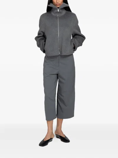 Samsoe & Samsoe Sacleo Ribbed-neck Jacket In Gray