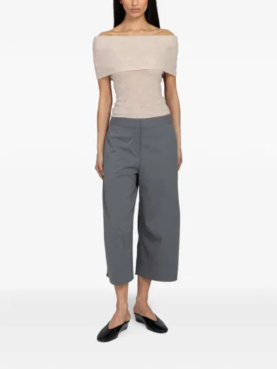 Samsoe & Samsoe Sahera Off-the-shoulder Foldover Top In Brown