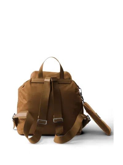 Prada Medium Re-nylon Backpack With Pouch In Blue