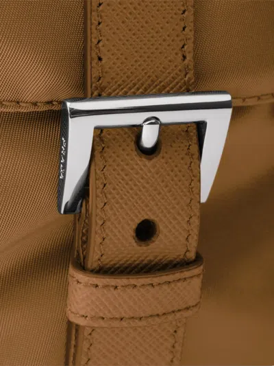 Prada Medium Re-nylon Backpack With Pouch In Blue