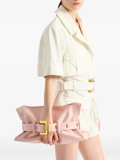 Balmain Medium Anthem Bag In Smooth Leather In Yellow