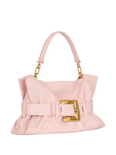 Balmain Medium Anthem Bag In Smooth Leather In Yellow