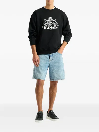 Balmain Vine Sweatshirt In Black