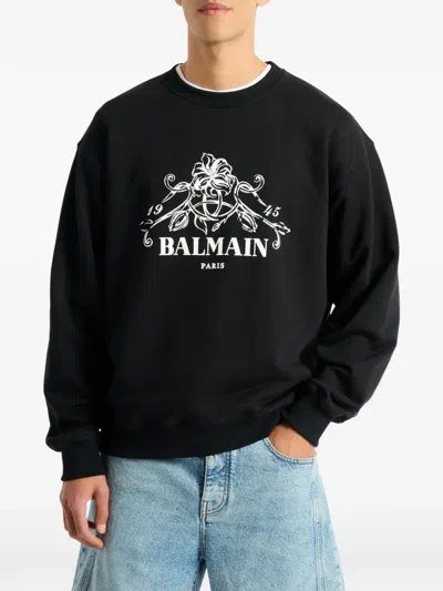 Balmain Vine Sweatshirt In Black