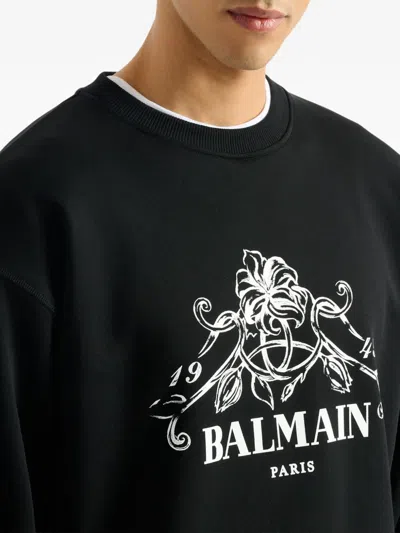 Balmain Vine Sweatshirt In Black