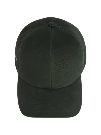 Balmain Washed Cotton Cap In Green