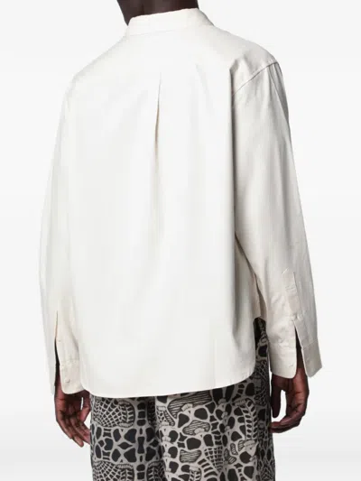 Brain Dead Button Down Collar Shirt Chest Pocket In White