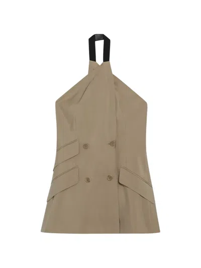 Max Mara Maxmara Mxsnuraghe Sleeveless Jacket In Wool And Silk Poplin In Multi