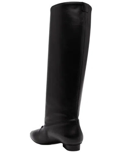 Ferragamo Gancini Leather Knee-high Boot In Black