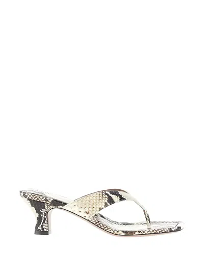 Paris Texas Portofino Snake-effect Leather Mules In Neutral