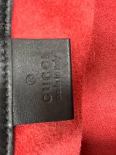 Pre-owned Gucci Web Logo-print Drawstring Backpack In Red