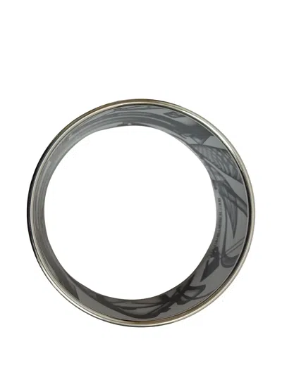 Pre-owned Hermes Please, Check-in Bangle Bracelet In Silver