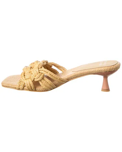Donald Pliner Raffia Kitten Heel Slide Sandal In Brown