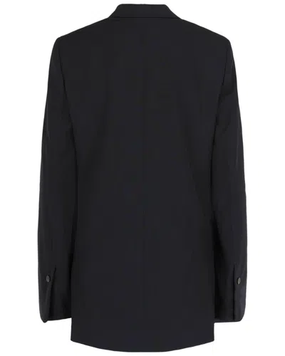 Ferragamo Single-breasted Wool Blazer In Black