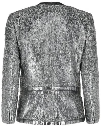 Givenchy Animal Print Single-breasted Jacket In Gray