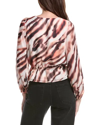 1.state Button Front V-neck Blouse In Multi