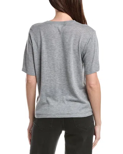 1.state Pocket Wool-blend T-shirt In Gray