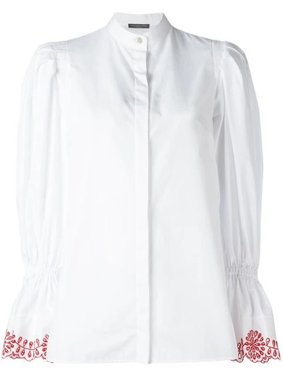 Alexander Mcqueen Exaggerated Sleeve Blouse In White