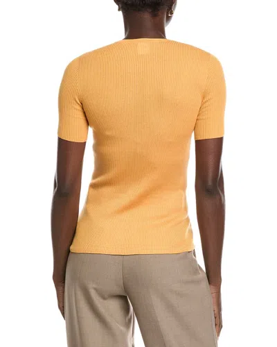Akris Ribbed Silk-blend Top In Yellow