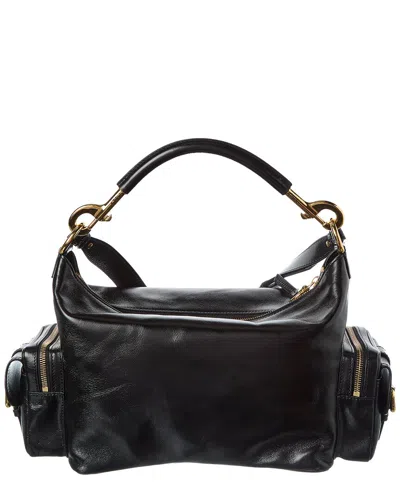 Chloé Camera Bag Black Shoulder Bag With Logo Buckle And Removable Handle In Leather Woman