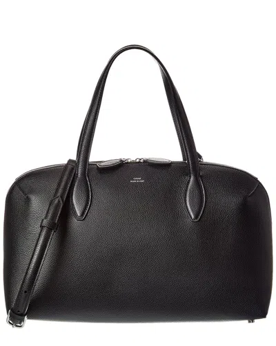 Totême Leather Handbag With Engraved Logo On The Front In Black