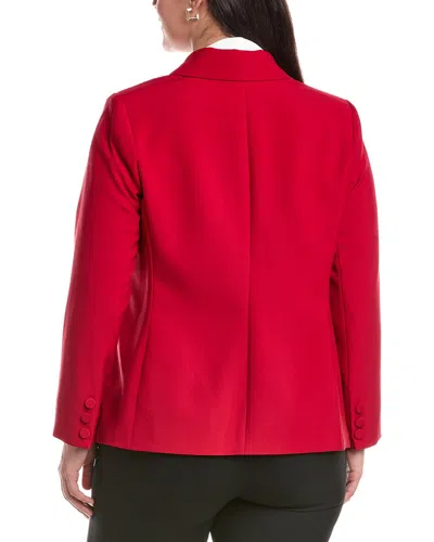 Tahari Asl Plus Solid Blazer In Red
