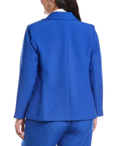Tahari Asl Plus Solid Blazer In Blue