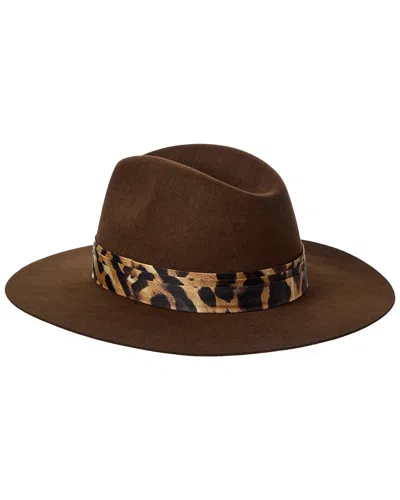 Fendi Stylish Wide Brim Hat With Animal Print In Brown