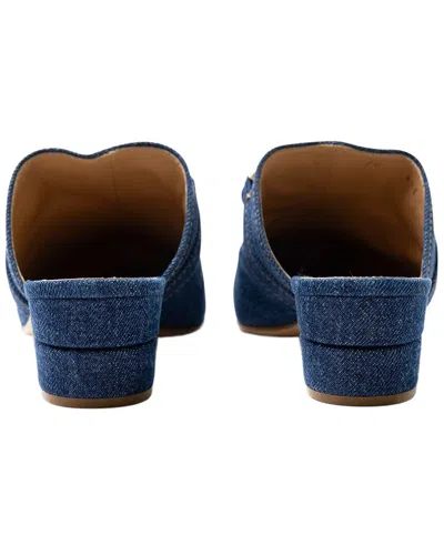 Ferragamo Denim Gancini-detail Mules In Blue