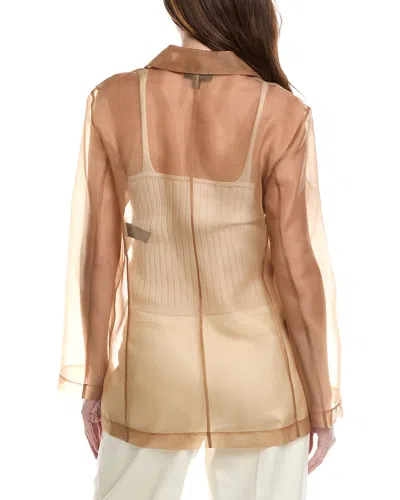 Kenneth Cole Sheer Button Jacket In Brown