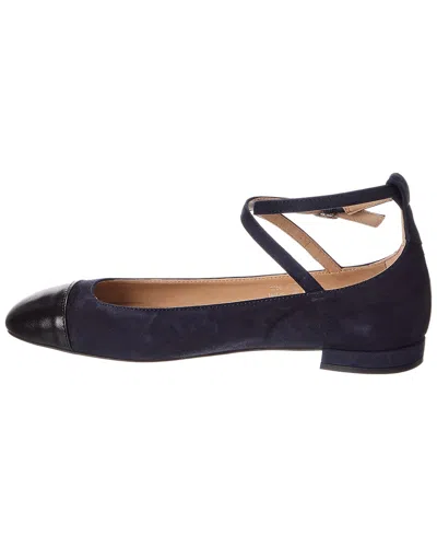 Stuart Weitzman Eden Strap Flat In Blue