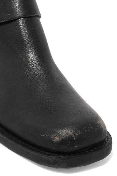 Shop Balenciaga Santiago Distressed Textured-leather Ankle Boots