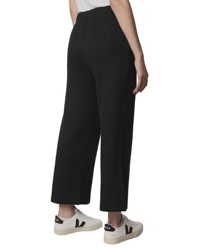Splendid Pointelle Drawstring Crop Sweater Pants In Black