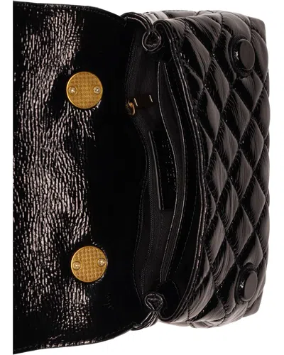 Walter Baker Leila Snake Mini Leather Top Handle In Black